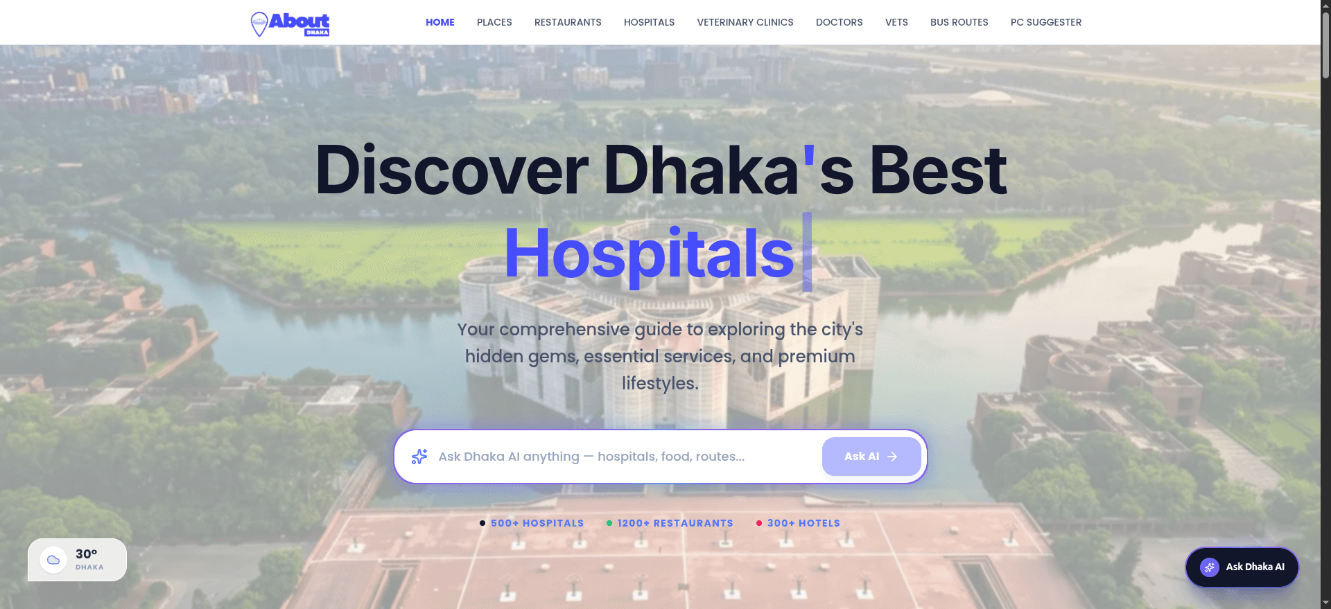 About Dhaka — Digital City Discovery Platform
